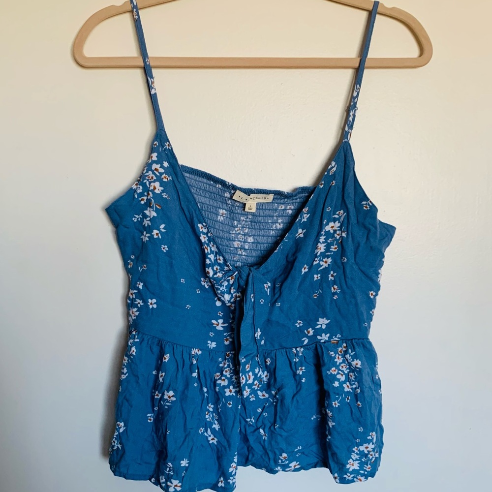 Pacsun Blue Floral Top